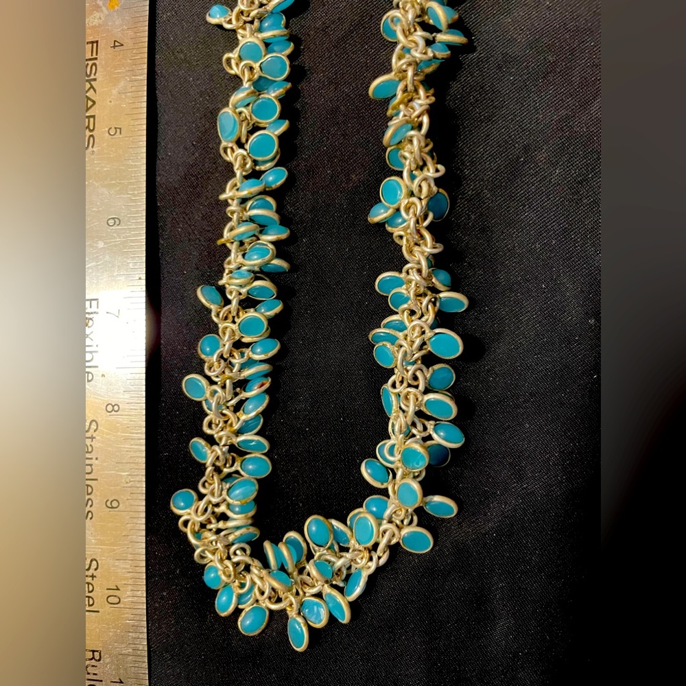 Blue silver cha cha necklace